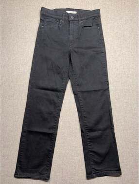 Levi's 724 High Rise Straight Crop Jeans Black Stretch Women's Size 27